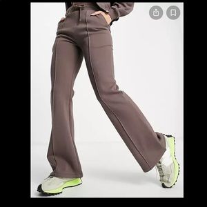 ASOS seam front flared brown sweatpants